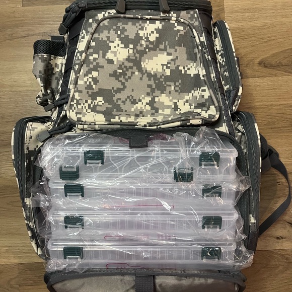 Piscifun Camouflage Tackle Fishing Backpack, New in Box